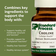 Standard Process representación del bitartrato de colina como ingrediente clave
