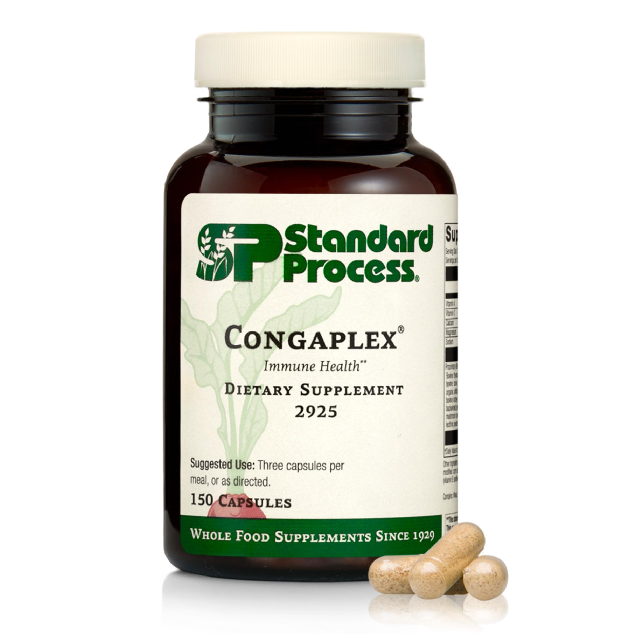 Standard Process Congaplex frasco frontal mostrando etiqueta y beneficios