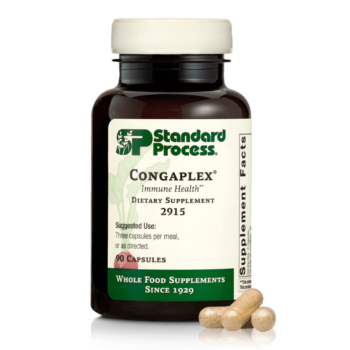 Standard Process Congaplex envase frontal que muestra 90 cápsulas y marca confiable