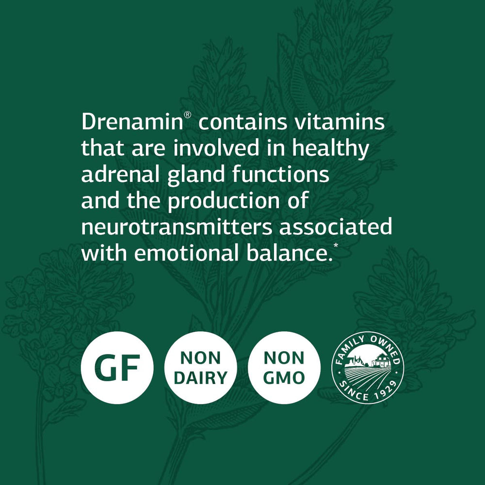 Botella abierta con tabletas Drenamin de Standard Process que facilita suplementación diaria