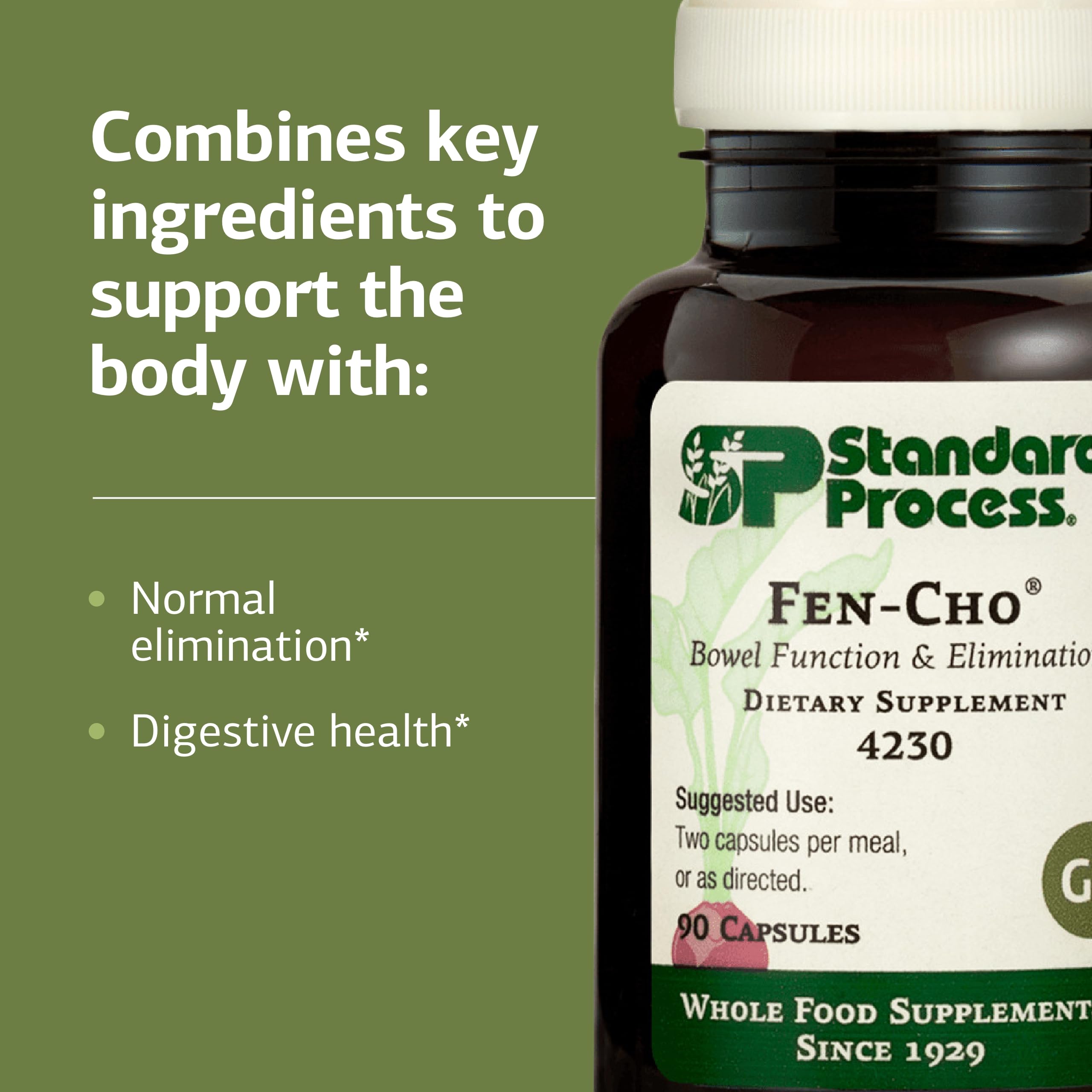 Standard Process Inc. etiqueta legible con ingredientes y advertencias claras