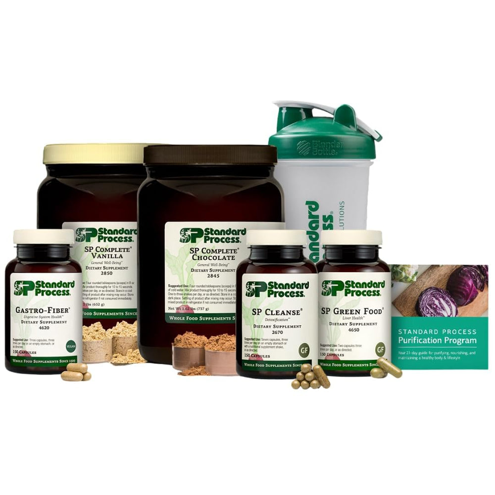 Etiqueta de Standard Process Gastro-Fiber con lista de ingredientes y recomendaciones
