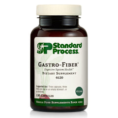 Standard Process Gastro-Fiber frontal del envase mostrando 150 cápsulas y beneficios