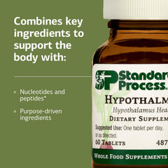 Standard Process etiqueta con lista de ingredientes y formato de suplemento claro