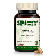 Standard Process Immuplex frasco delantero mostrando 150 cápsulas y claridad de marca