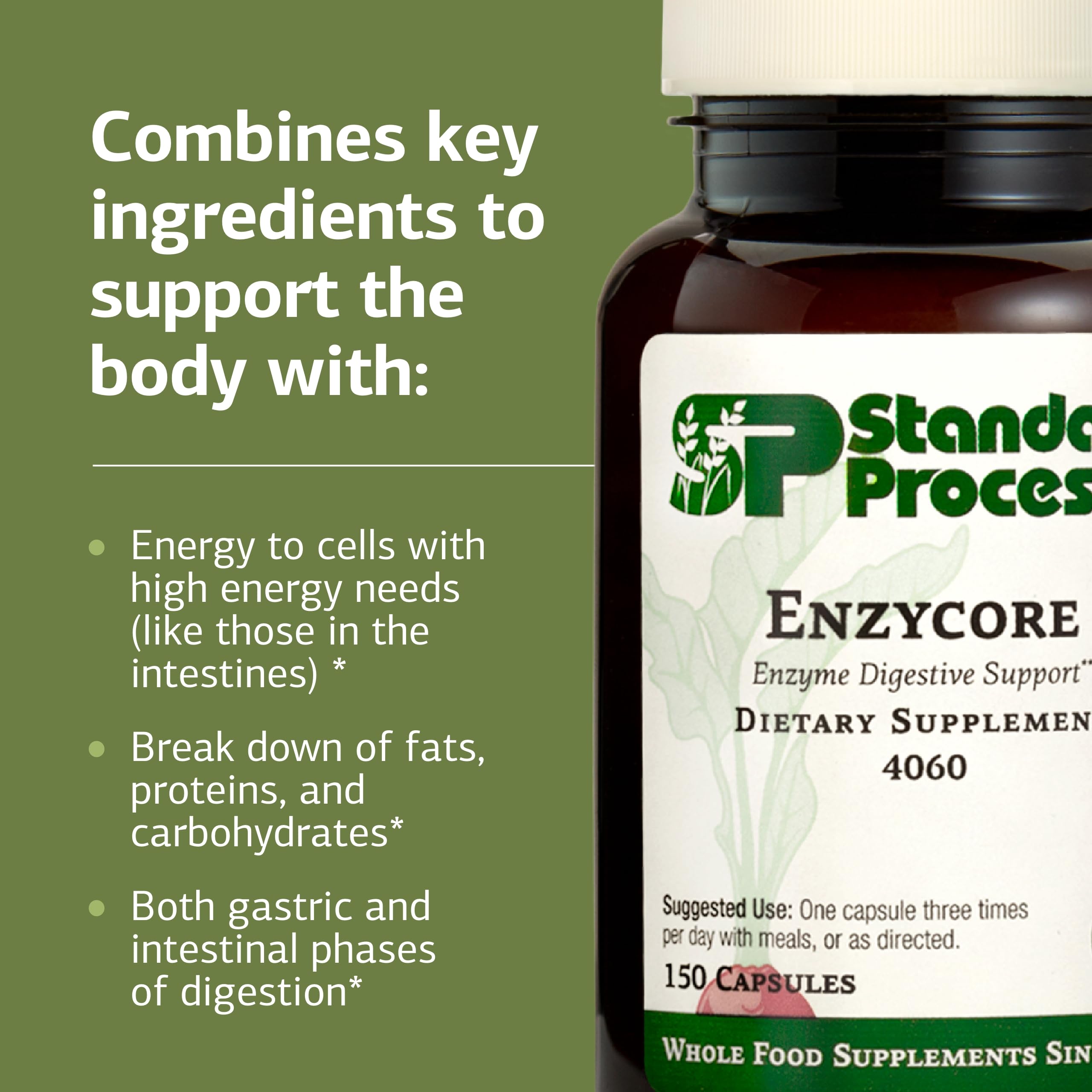 Standard Process Inc. etiqueta con información y lista de ingredientes visible