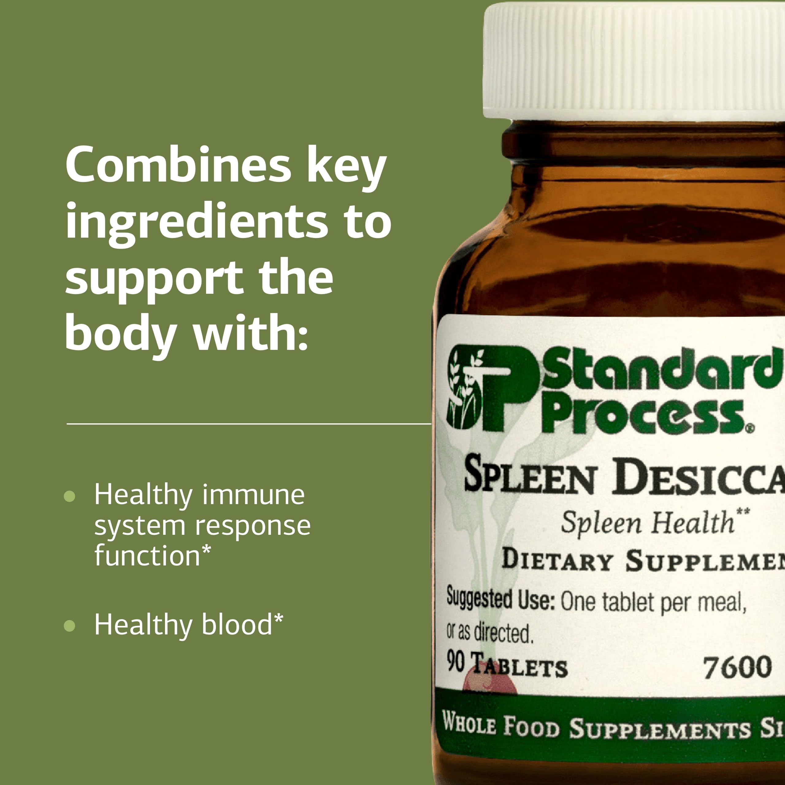 Standard Process Inc. textura de tableta Spleen Desiccated sugiere calidad y pureza