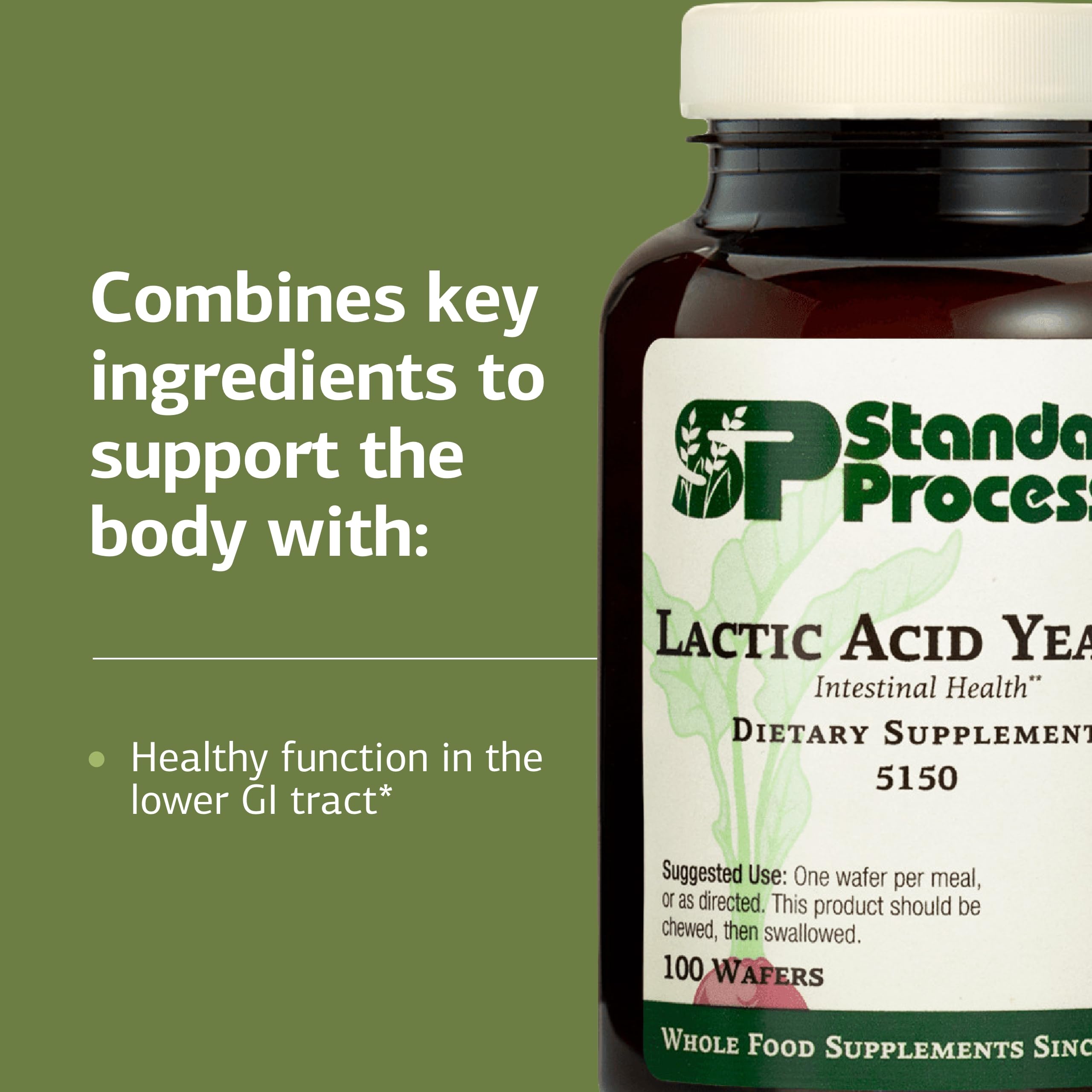 Standard Process persona tomando wafer con comida, soporte digestivo