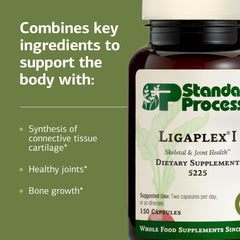 Cápsulas Standard Process Ligaplex I en mano para comparar tamaño