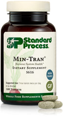 Standard Process Min-Tran frasco frontal mostrando etiqueta y beneficios