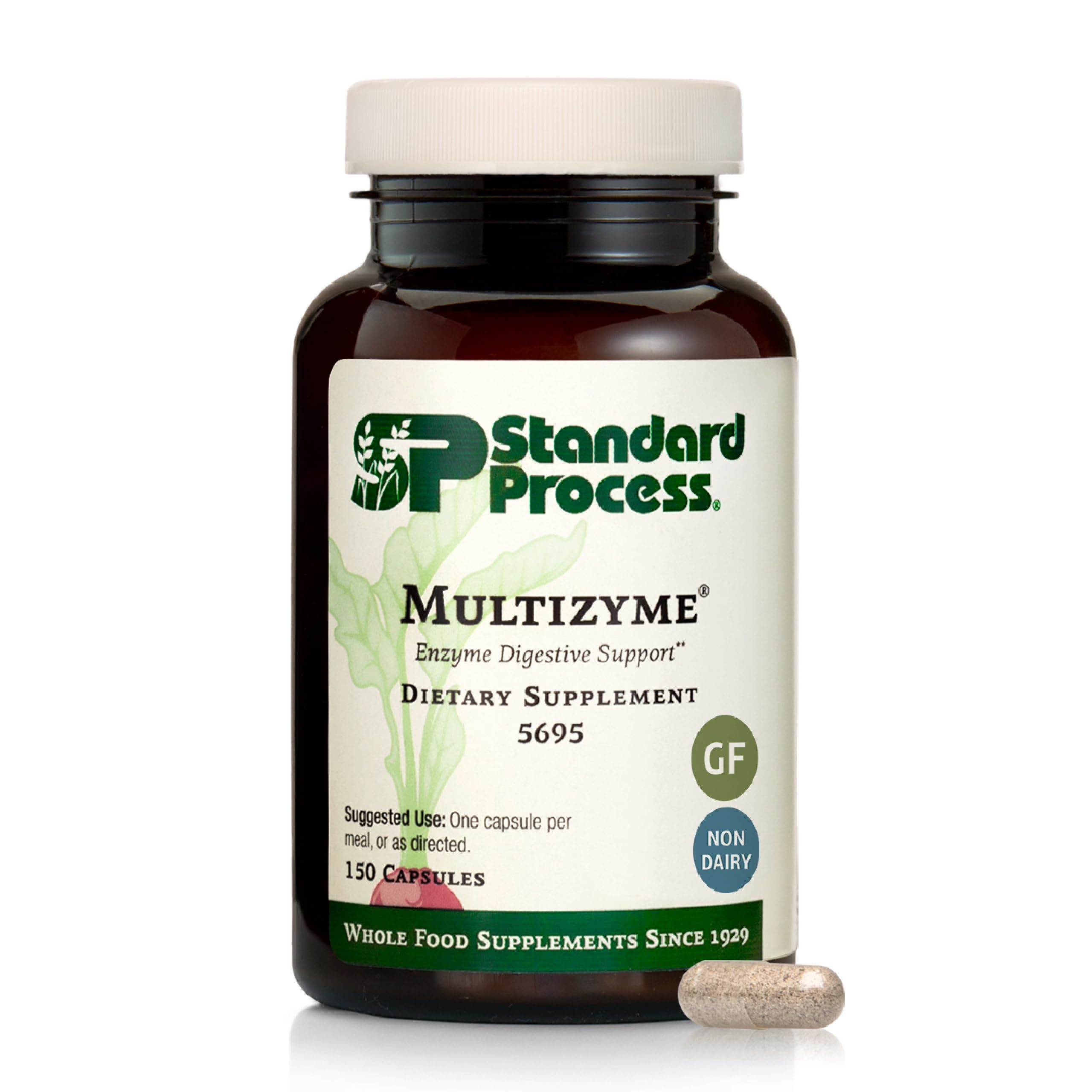 Standard Process Multizyme frente del empaque mostrando etiqueta clara y beneficios