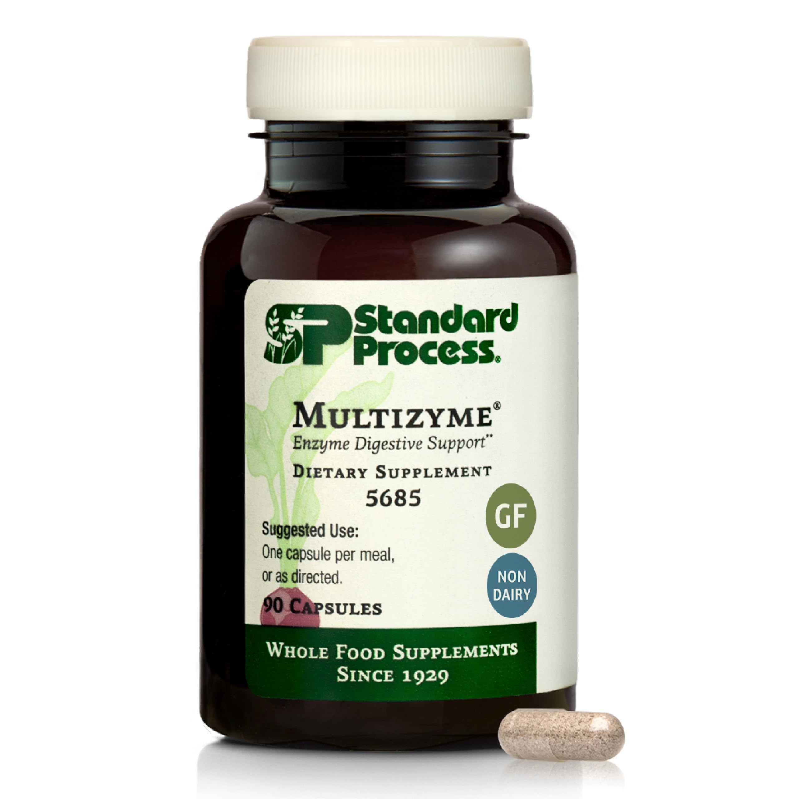 Standard Process Multizyme frontal botella beneficiando digestión