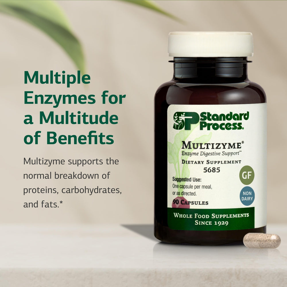 Standard Process Multizyme ingredientes enzimas apoya macronutrientes