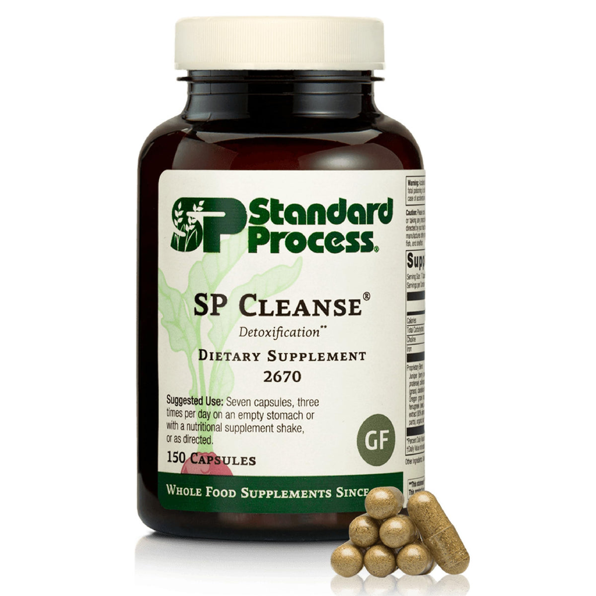 Standard Process Inc. frente del empaque mostrando 150 cápsulas y claridad de uso