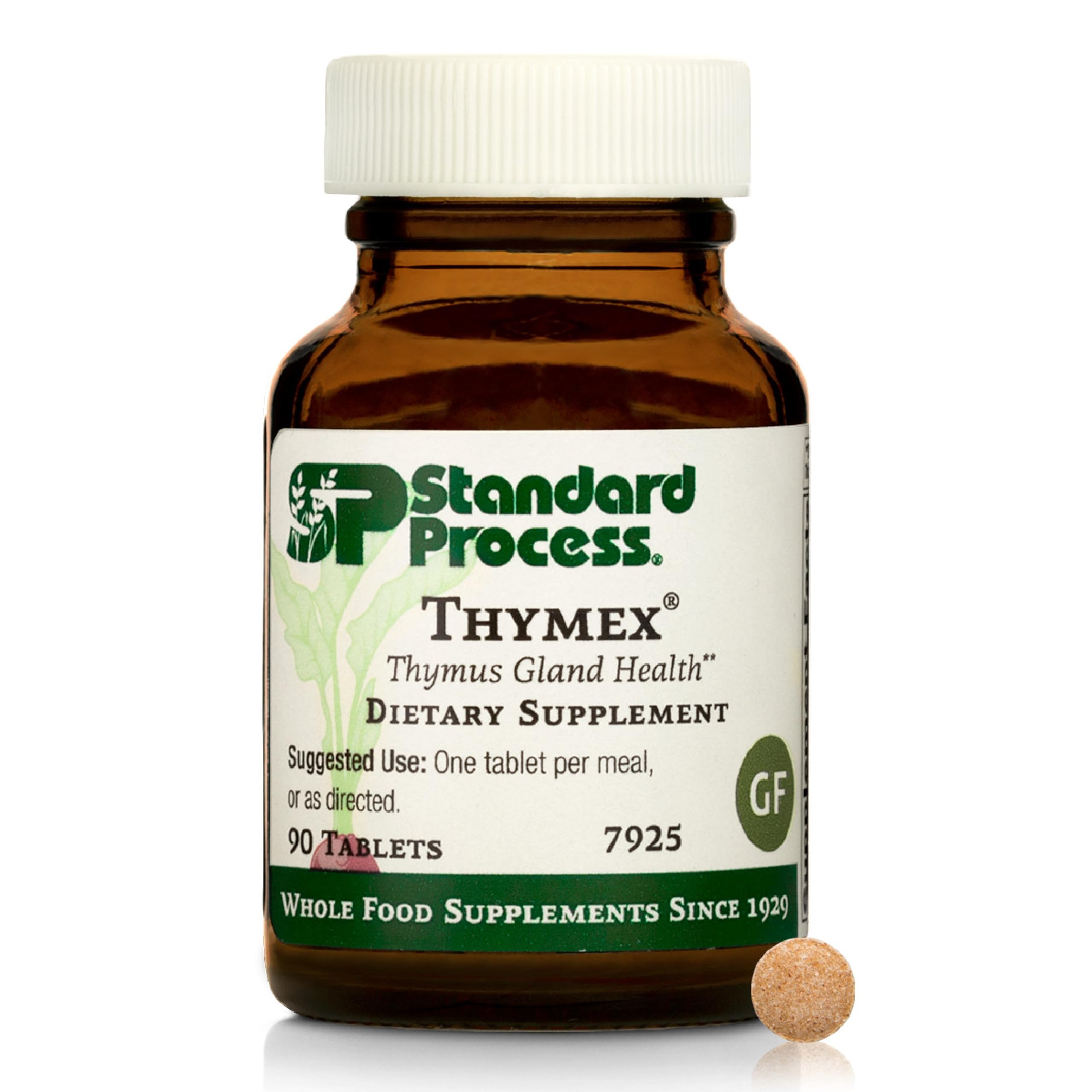 Standard Process Thymex frente del envase mostrando el etiquetado y beneficio de apoyo inmunológico