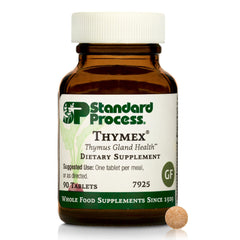 Standard Process Thymex frente del envase mostrando el etiquetado y beneficio de apoyo inmunológico