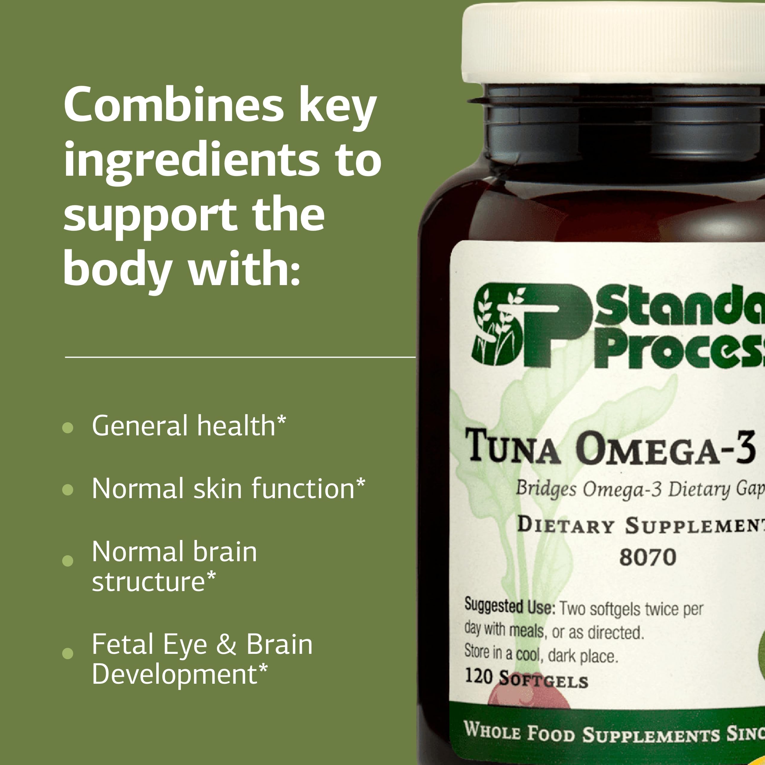 Standard Process persona tomando softgel mostrando facilidad de uso diario
