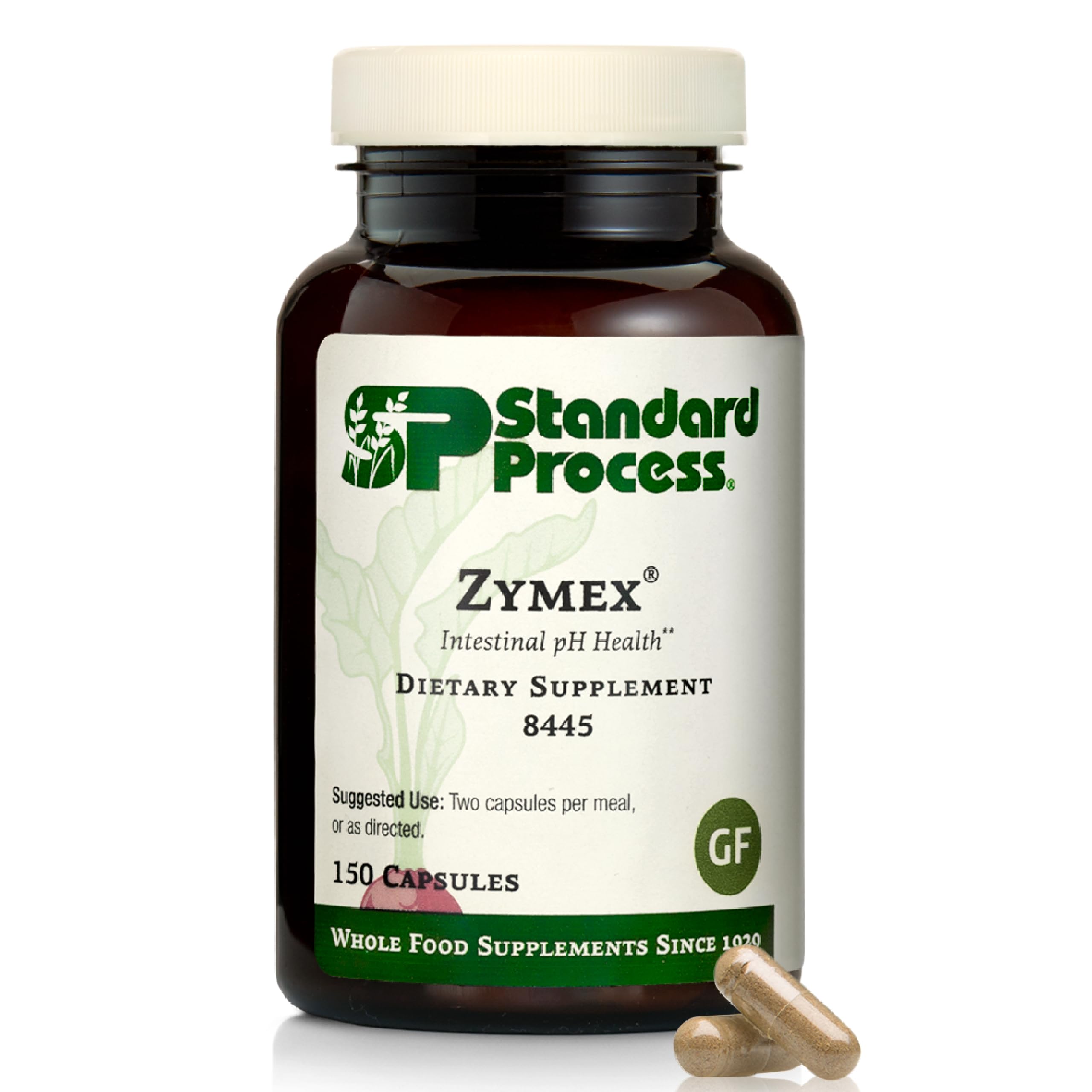 Standard Process frasco Zymex mostrando etiqueta clara y beneficios