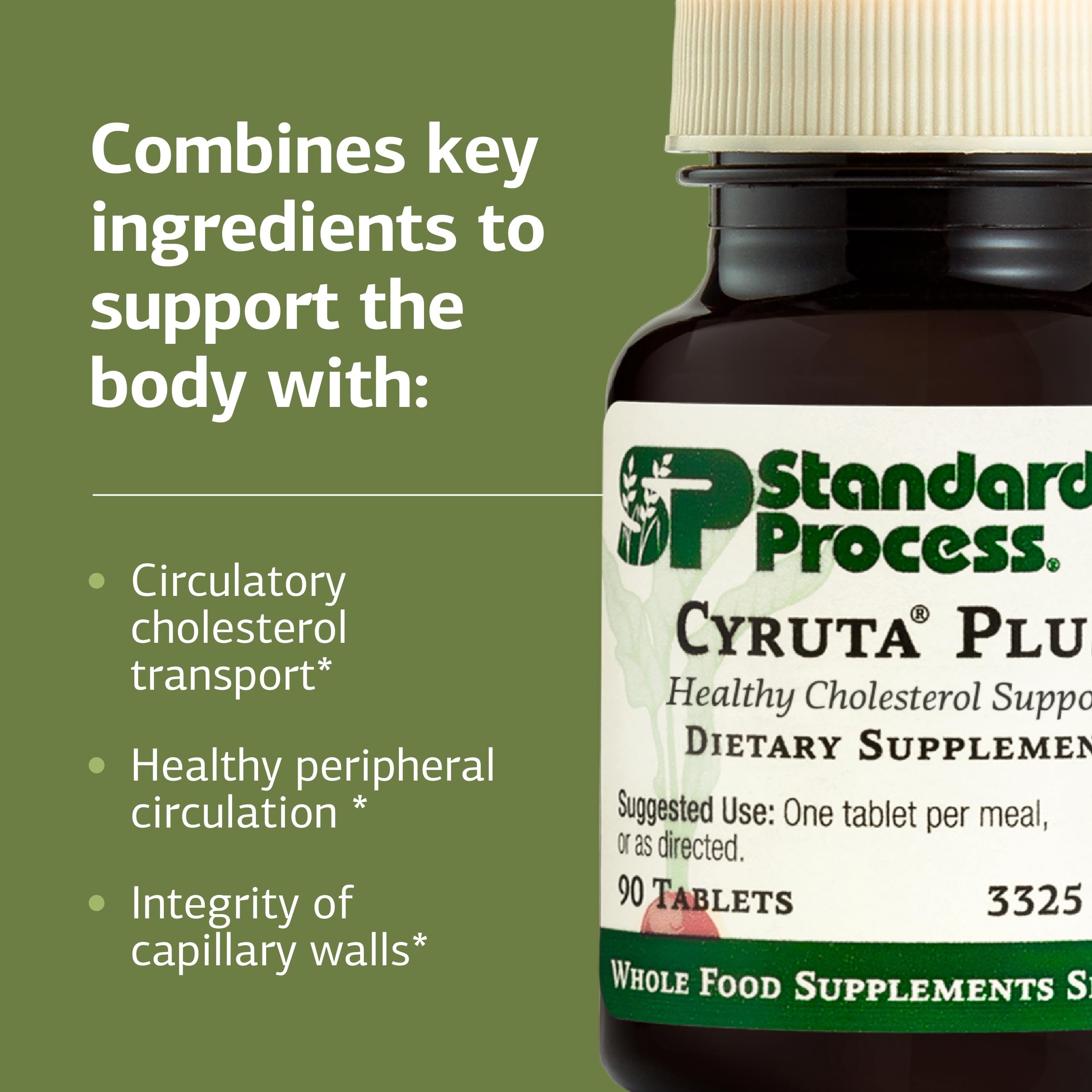 Standard Process Cyruta Plus etiqueta con lista de ingredientes y pureza