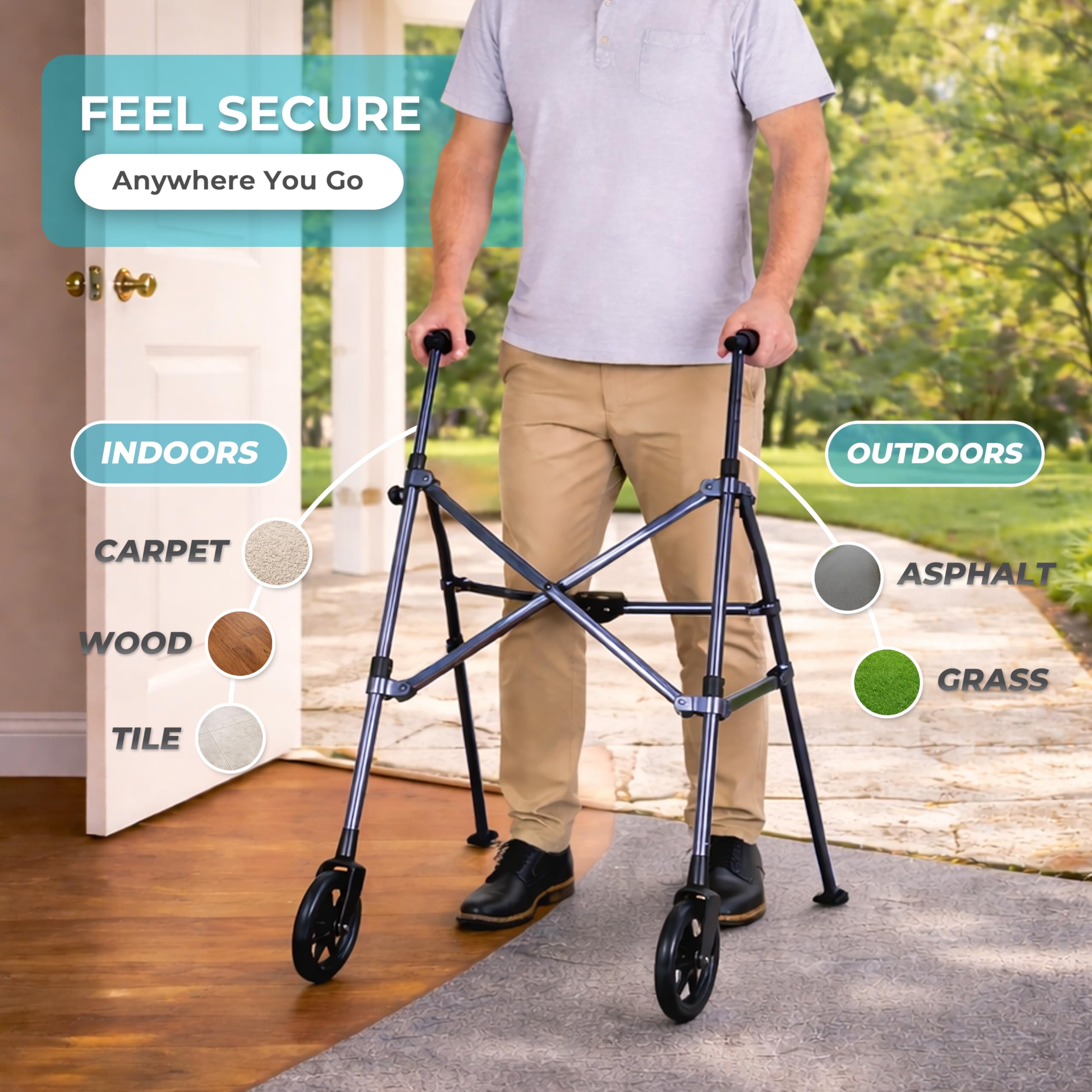 Stander en comparación de tamaño para evaluar portabilidad fácil