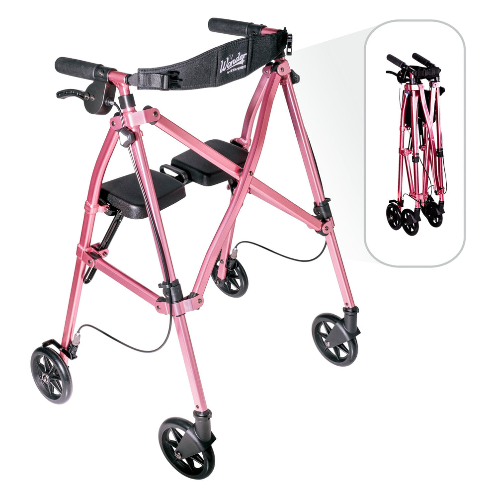 Able Life Comfortably Independent Stander vista frontal del andador compacto y plegado, ideal para ahorrar espacio