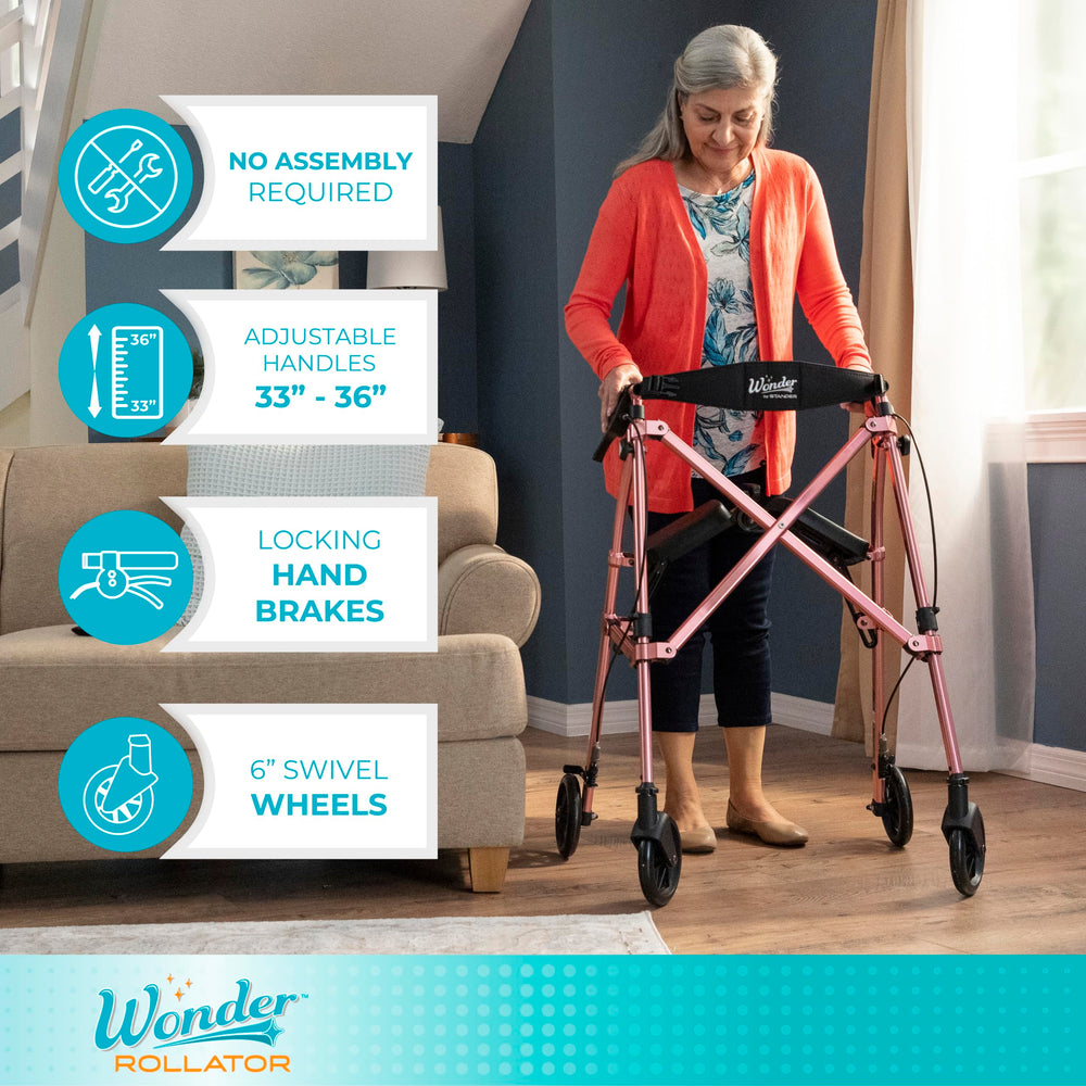 Stander ruedas de 6 pulgadas en primer plano, maniobrabilidad en interiores y exteriores