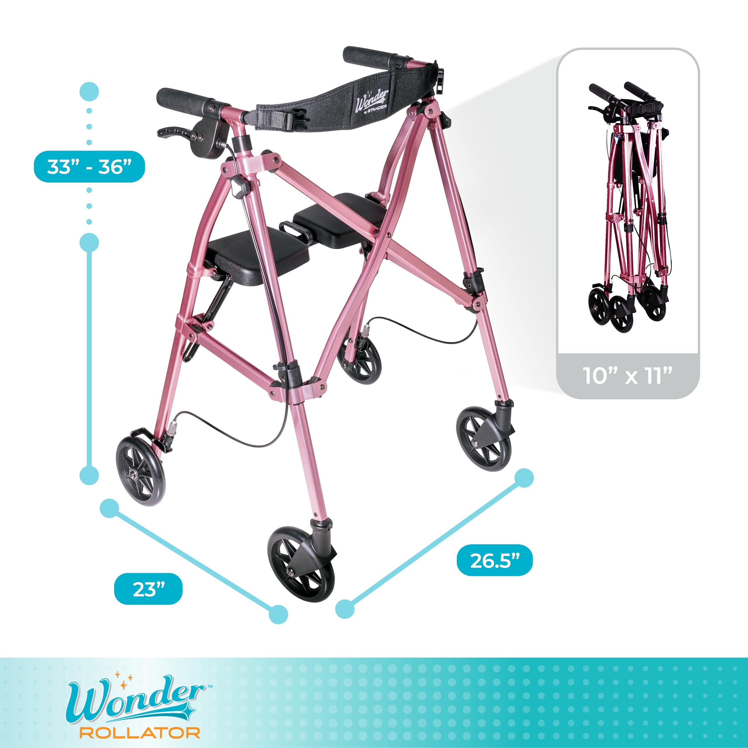 Able Life Comfortably Independent Stander en uso dentro de una tienda demostrando apoyo y seguridad durante compras
