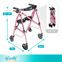 Able Life Comfortably Independent Stander en uso dentro de una tienda demostrando apoyo y seguridad durante compras