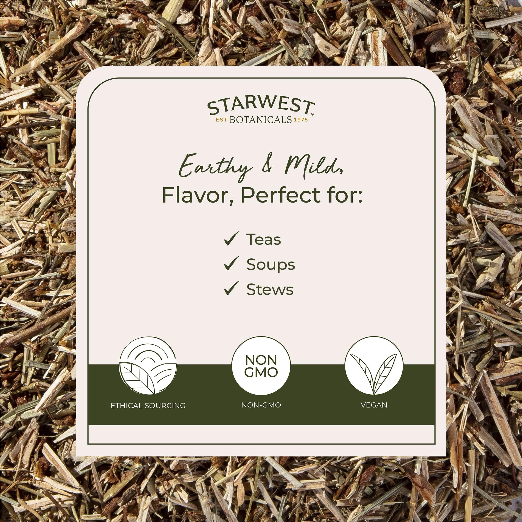 Starwest Botanicals hierba de San Juan infusionándose en una taza, preparación fácil y natural