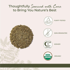 Starwest Botanicals etiqueta con certificación orgánica QAI y origen Turquía visible