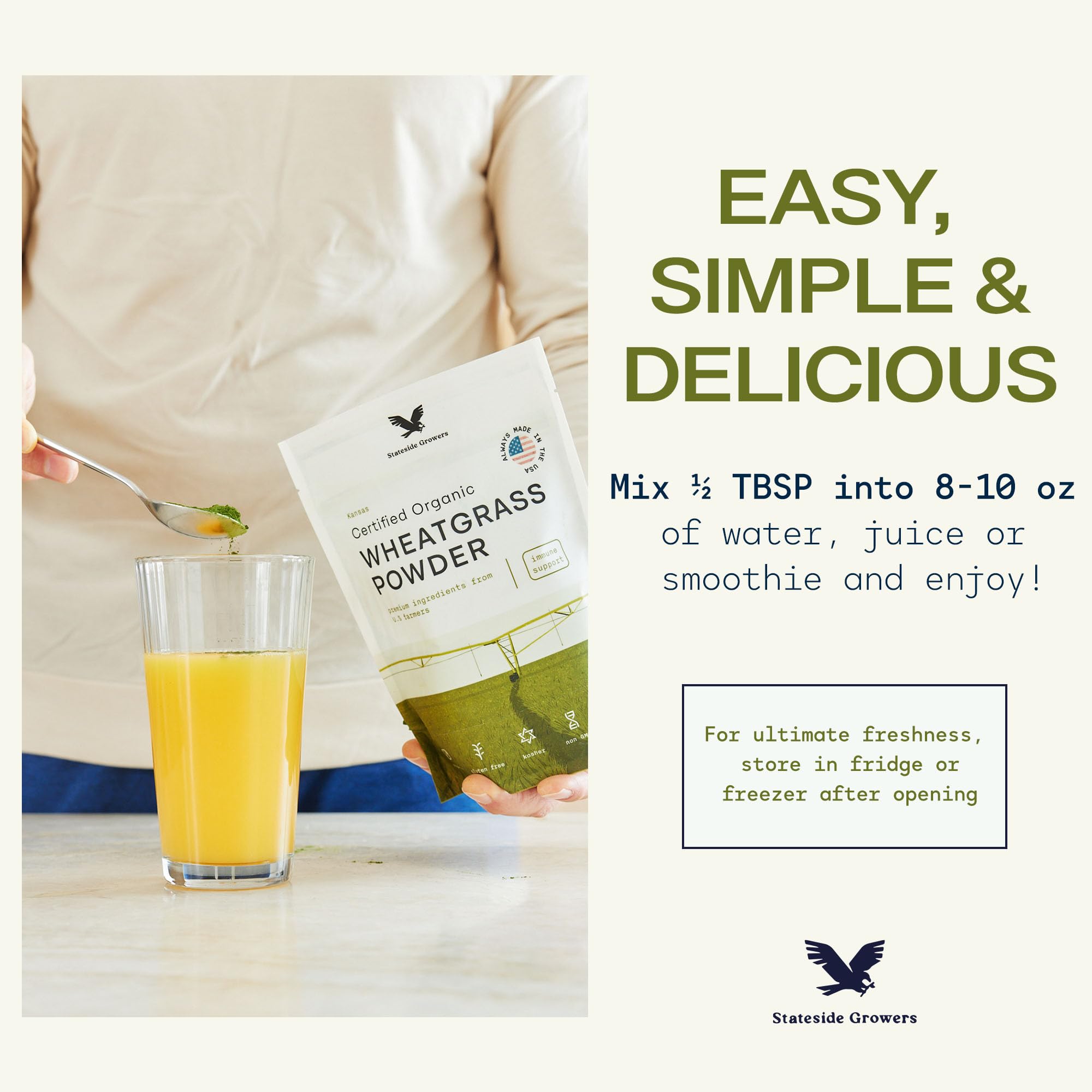 Stateside Growers smoothie verde listo para beber, mejora tus batidos
