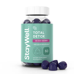 Stay-Well Naturals frasco Total Detox frente mostrando etiqueta clara