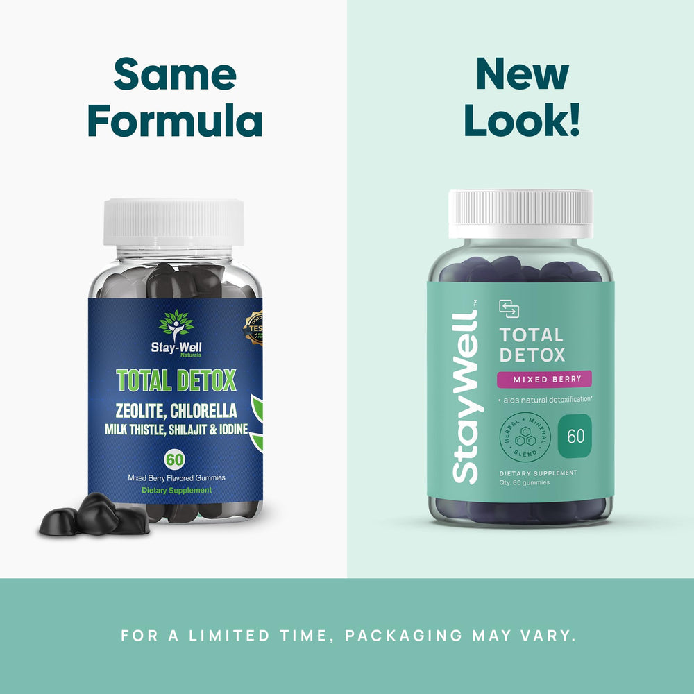 Stay-Well Naturals gomita Total Detox en mano para fácil ingestión