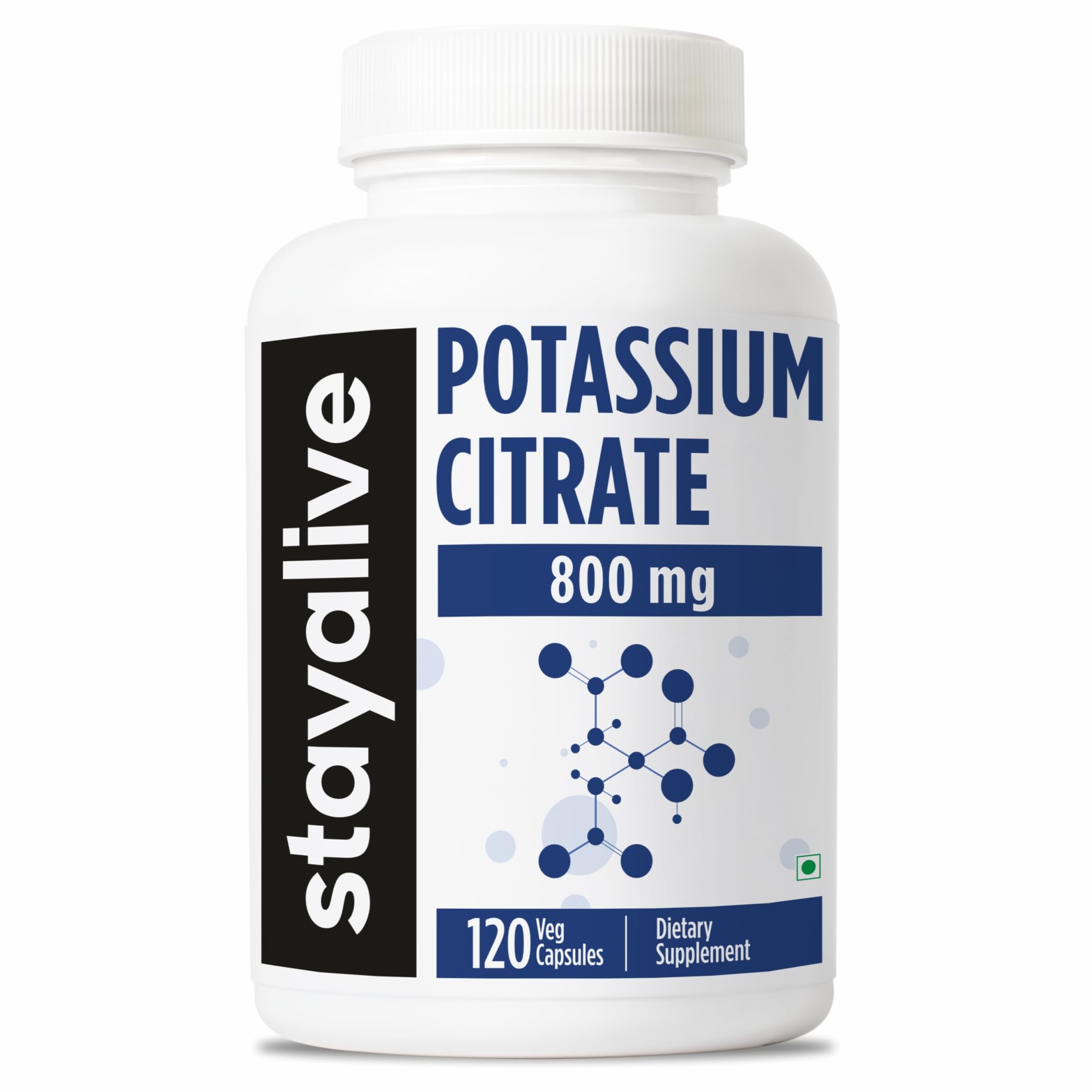 STAYALIVE vista frontal del envase mostrando la dosis y beneficios