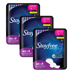 Stayfree empaque frontal mostrando cantidad y protección nocturna