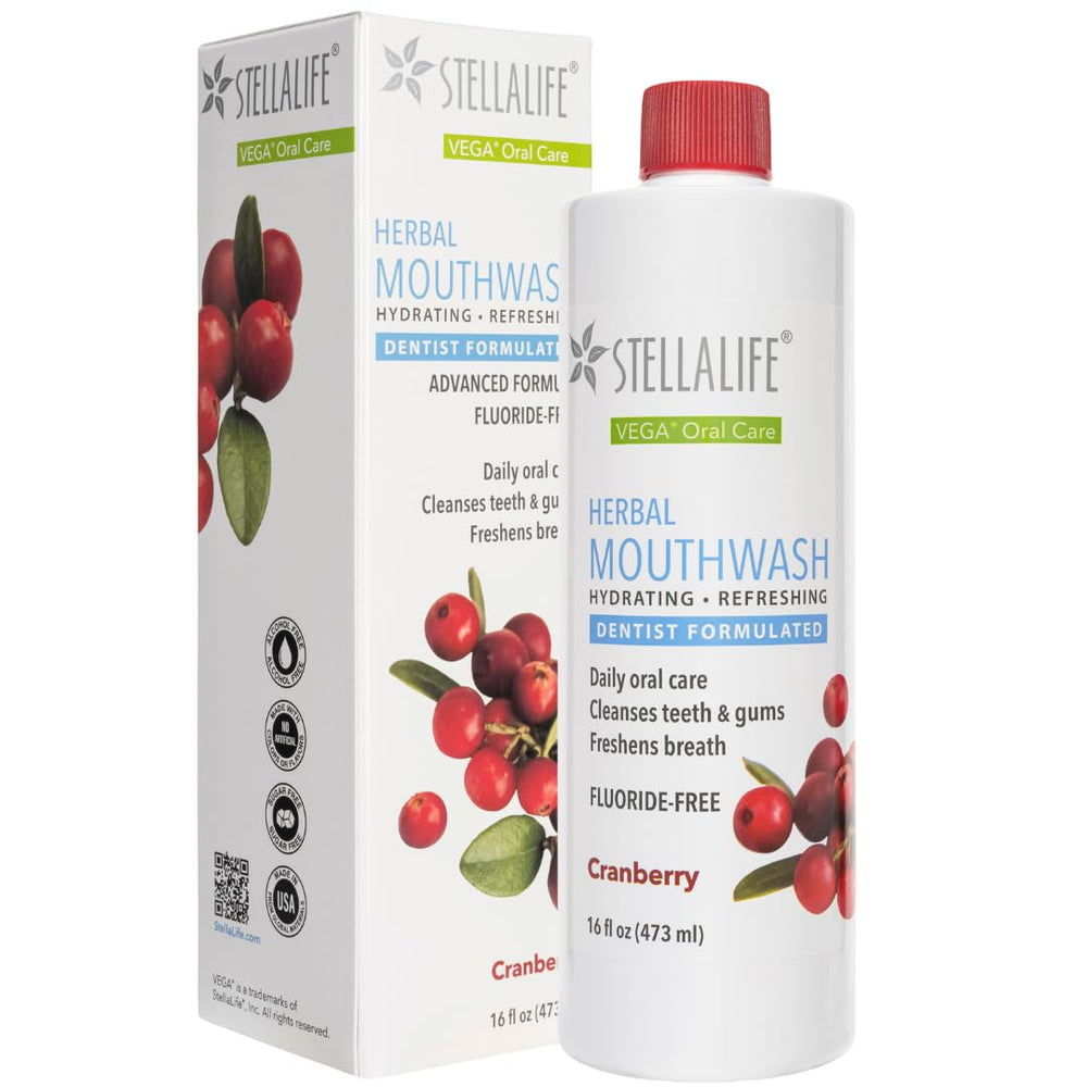 StellaLife enjuague frontal mostrando botella y etiqueta, transmite confianza