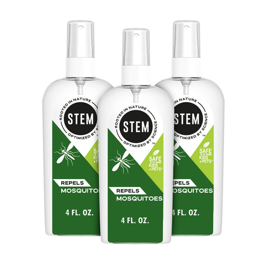 STEM presentación frontal mostrando botella y marca, protección natural