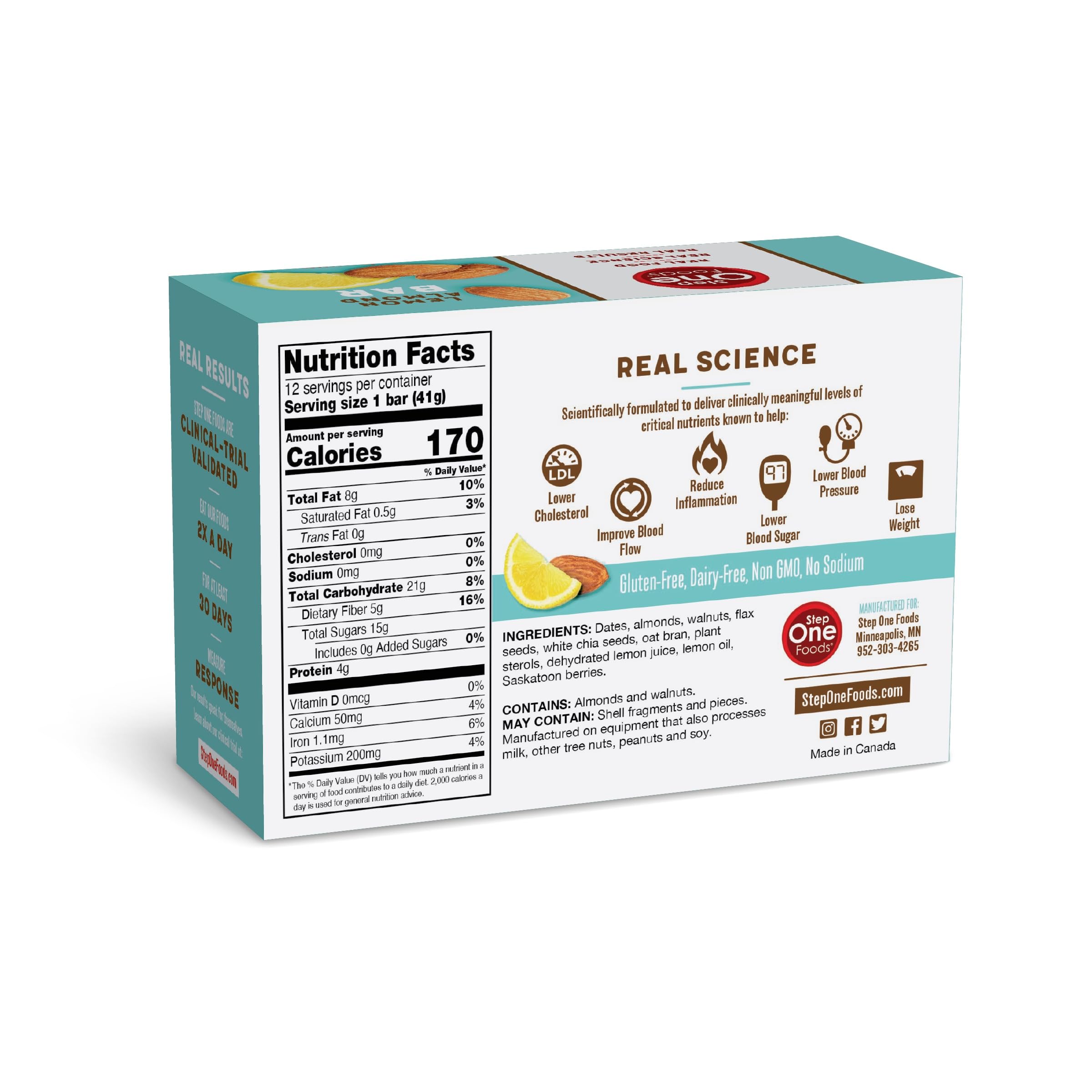 Step One Foods varias barritas en un bol listas para consumir