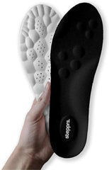 Stepprs frontal del empaque mostrando diseño y talla, confort inmediato