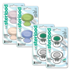 Steripod protector pack frontal mostrando colores y beneficio higiene