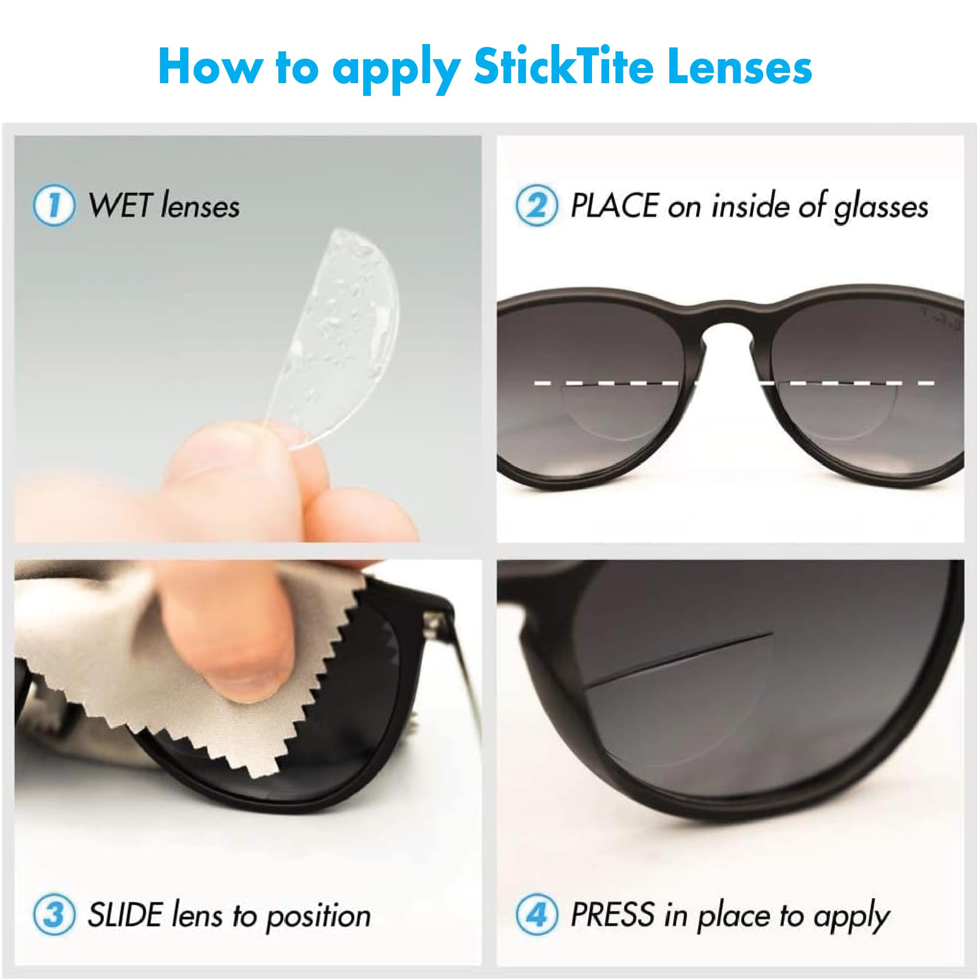 STICKTITE LENS comparación de tamaño 28mm para monturas pequeñas y discretas