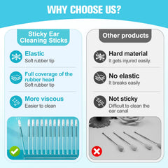 Generic Sticky Ear Cleaning Stick uso controlado en oreja con supervisión proporcionando confort