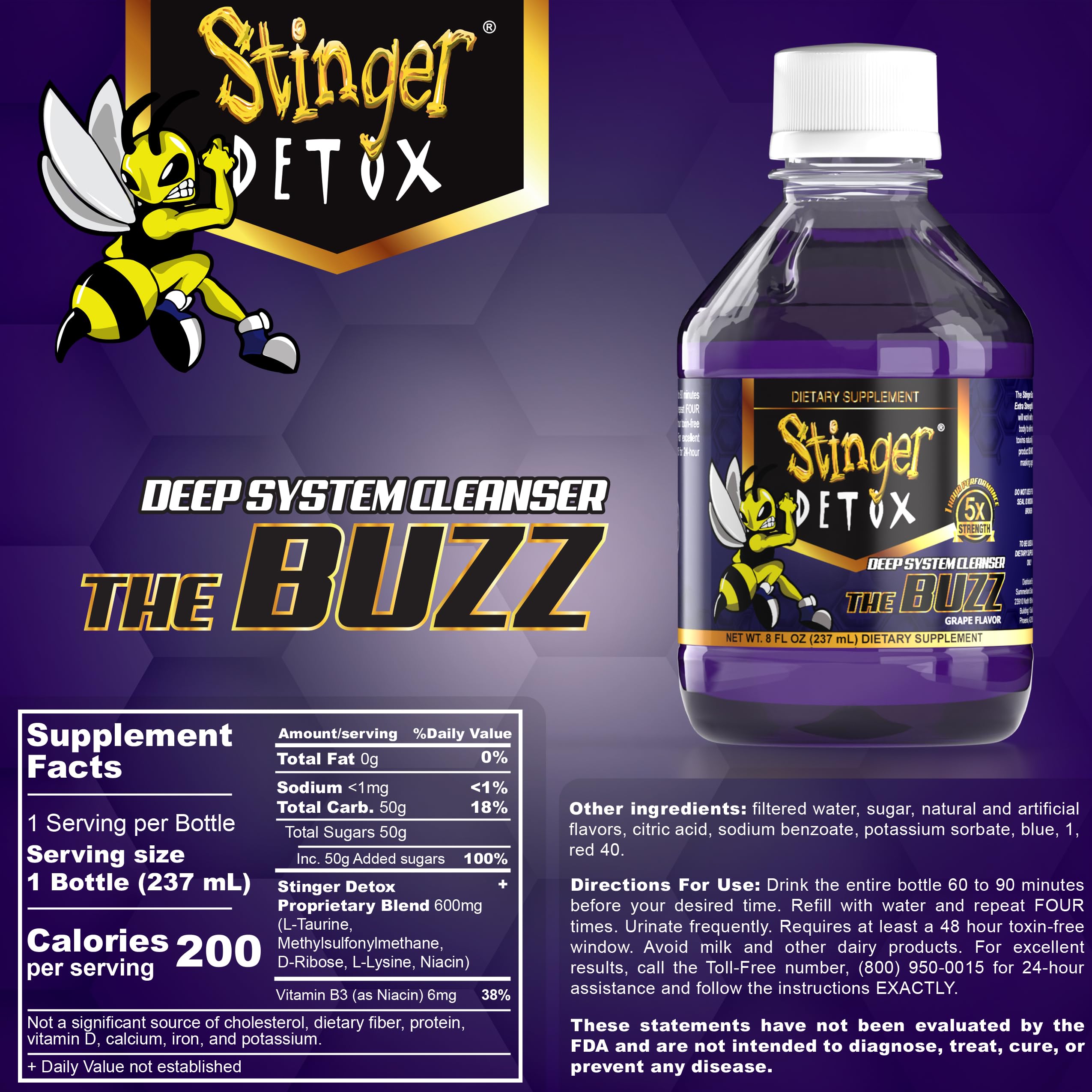 Stinger Detox comparación de tamaño con mano para visualizar portabilidad