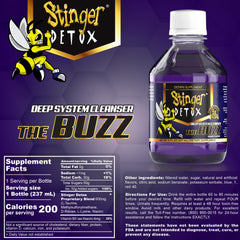 Stinger Detox comparación de tamaño con mano para visualizar portabilidad