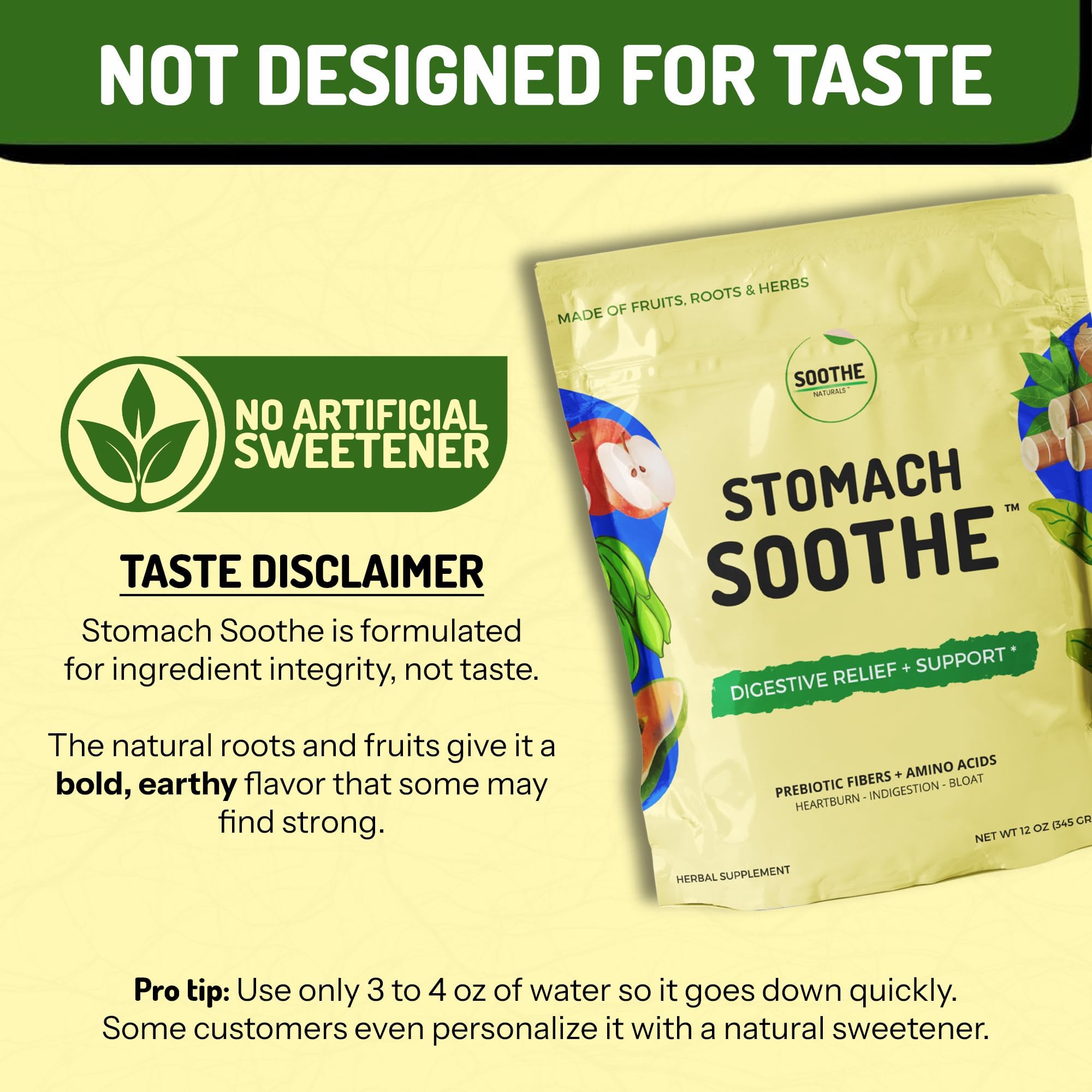 Stomach Soothe escena matutina con el producto integrado en rutina diaria saludable