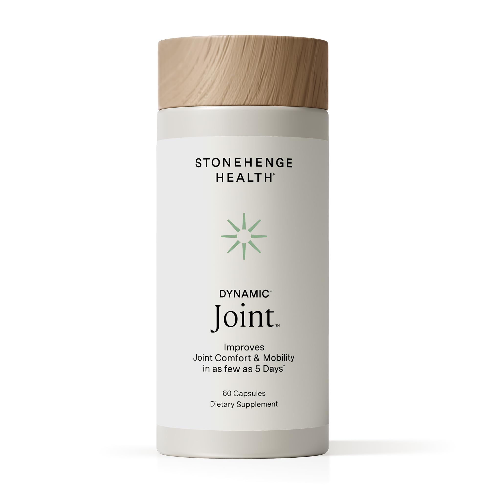 Stonehenge Health frasco delantero mostrando la etiqueta clara y beneficios