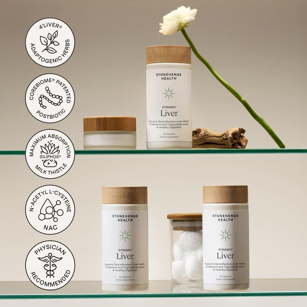 Stonehenge Health etiqueta nutricional enfocada que muestra composición y pureza
