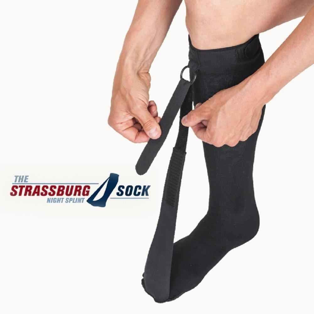 The Strassburg Sock detalle de las tiras ajustables que permiten un ajuste seguro