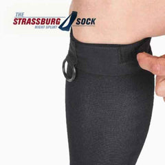 The Strassburg Sock persona durmiendo usando la férula para estiramiento constante