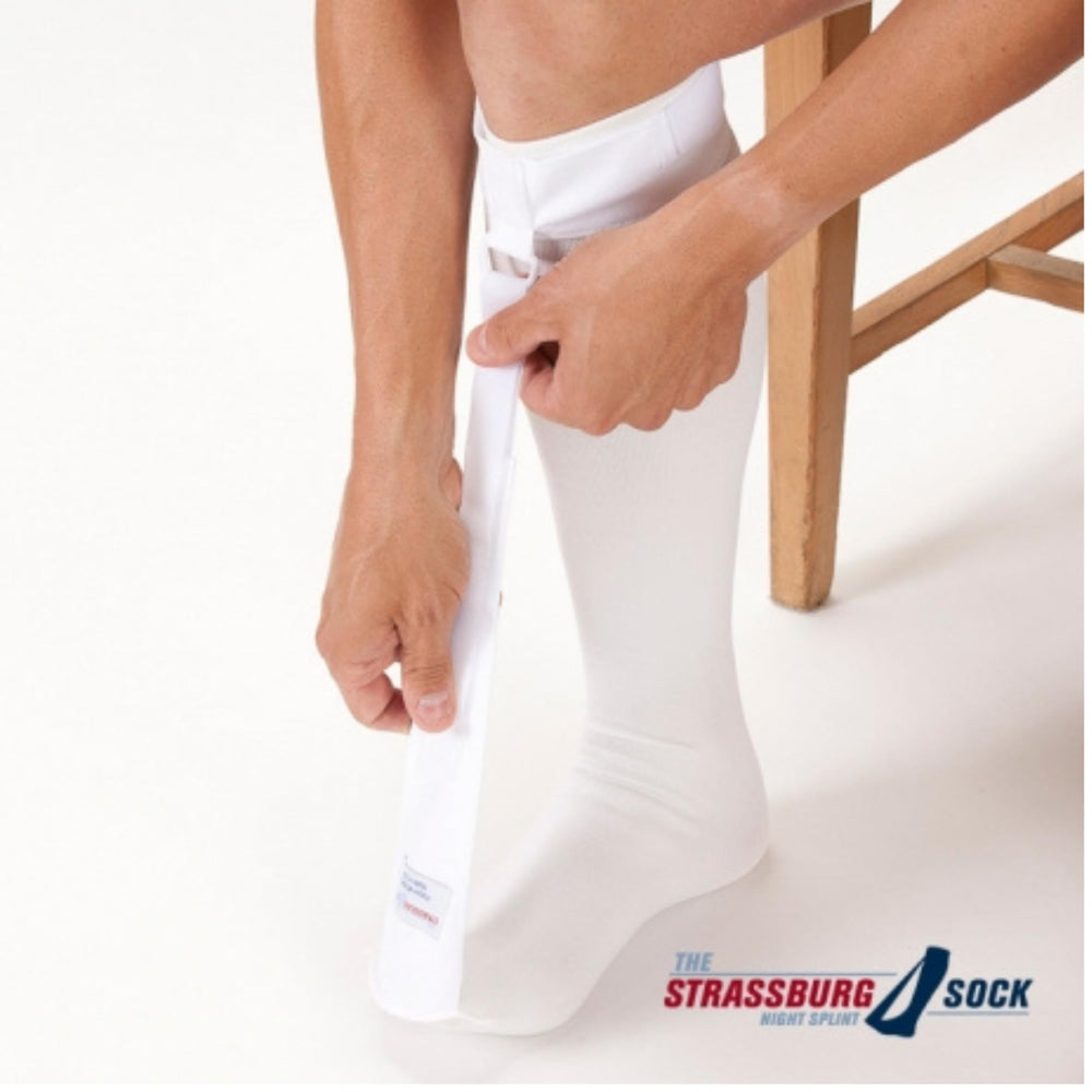 The Strassburg Sock etiqueta con correas ajustables que aseguran posición sin apretar